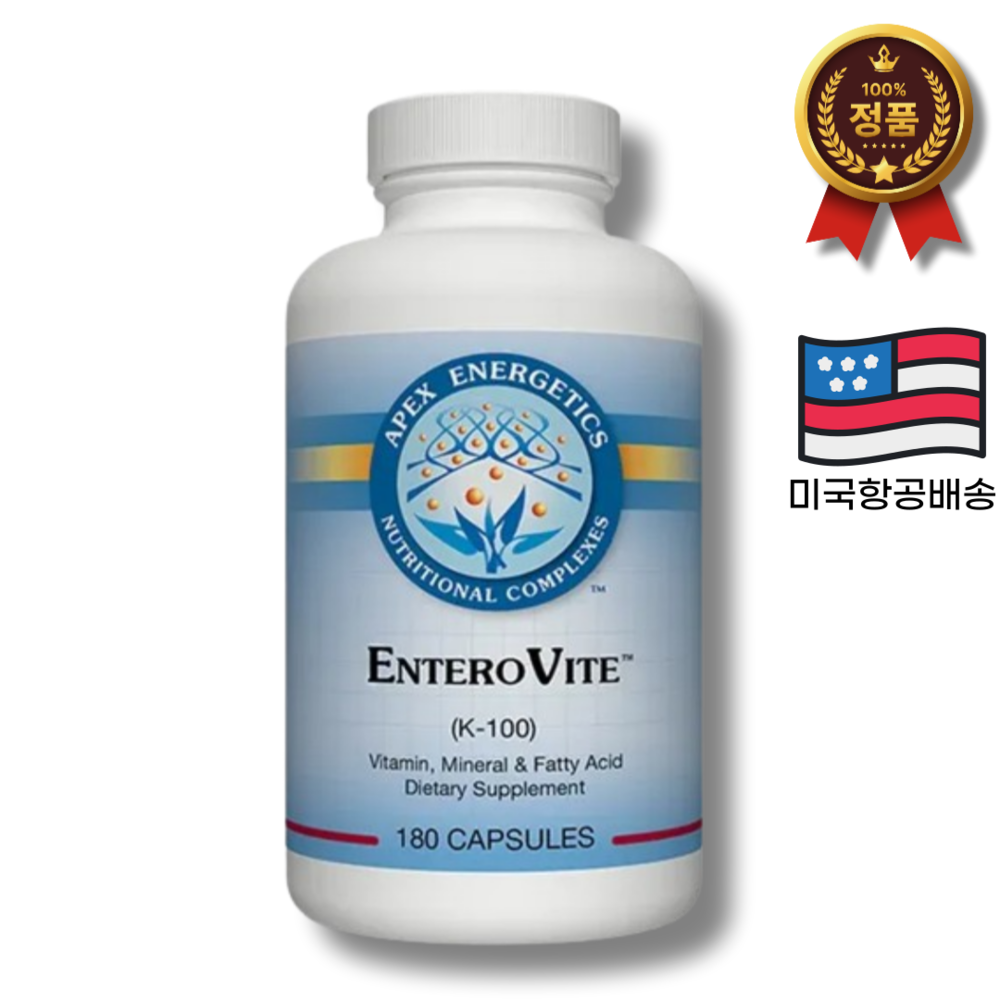 (미국직배송) Apex energetics <b>아펙스</b> 엔테로바이트 자가<b>면역</b> K-100 (180캡슐 1통)  1개  180정