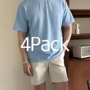 [ 4 Pack ] 단독 신소재 반팔티