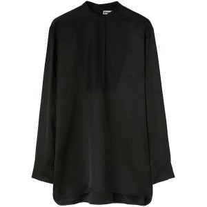 질샌더 목요일 오후 리넨 혼합 셔츠 J05DL0011JTN036 001 BLACK 여성