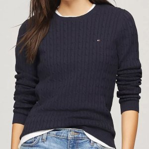 타미힐피거 여성 케이블 스웨터 Navy2 76J4735 410