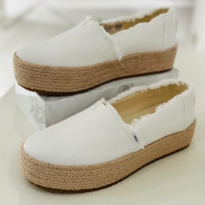 탐스 클리어런스 발렌시아 흰색 여성 에스파드 245 TOSO4E030WT