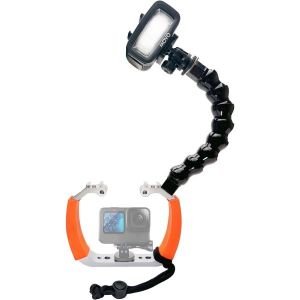 Movo DiveRig8 수중 비디오 다이빙 장비 컴팩트 액션 카메라 케이지 다이브 암 마운트 방수 조명 GoPro DJI
