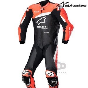 알파인스타슈트GP PLUS V4 RACING SUIT (1PC) - black/red fluo/white -