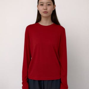 [38컴온커먼] Tencel Long Sleeve T-Shirts (Red) 5005082420