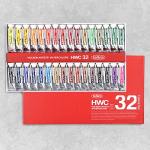 홀베인 HWC 수채화물감 15ml 32색 세트 전문가 입시용 고급 물감