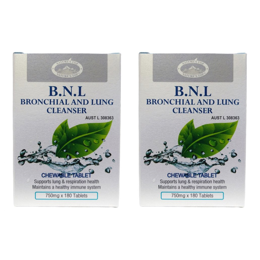 Natures Top B.N.L(Bronchial and Lung Cleanser) 네이쳐스탑 BNL 클렌져(기관지 폐건강) 750mg 180정 2팩  2개