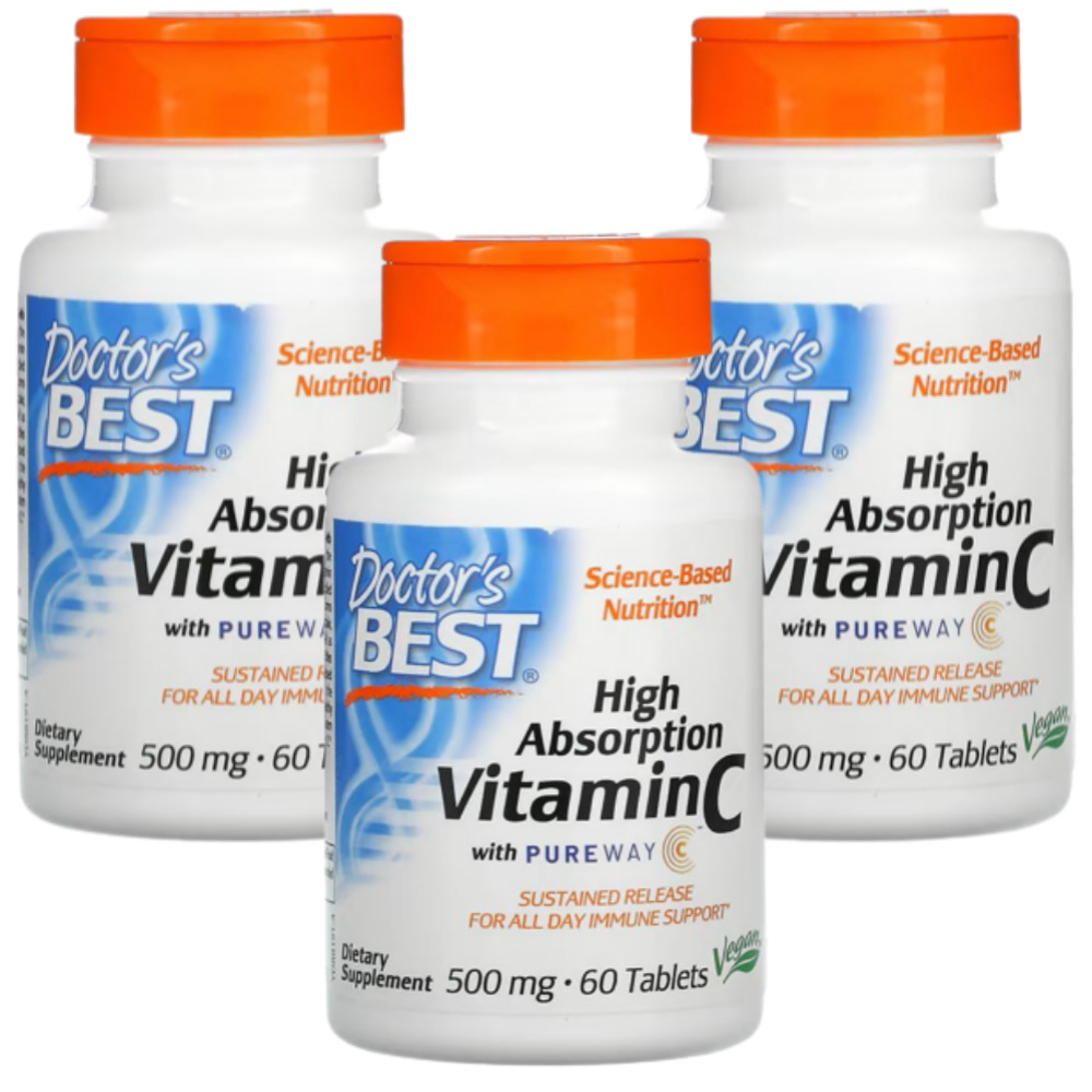 닥터스베스트 <b>비타민</b> <b>Vitamin C</b> 고흡수성 500mg 60정 3통  3개