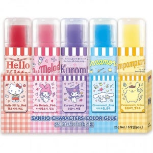 8000 종이나라 산리오캐릭터즈 컬러풀 접착제 25g 1팩 (5개입)