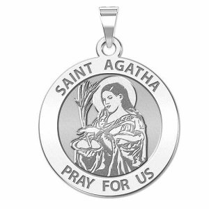 [아마존 공식]PicturesOnGold.com Saint Agatha 간호사 종교 메달 - 1.9cm 니켈 사이즈 - 스털링 실버, 스털링 실버