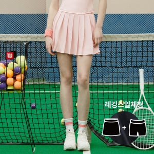 플레어 텐더 플리츠 스커트 텐더피치 밴딩 주름치마