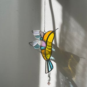 스테인드글라스 벌새썬캐쳐 행운썬캐쳐 도어벨 , 동백이네 스테인드글라스