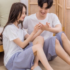 [에이원] [2pack] 시어서커 7부 커플 잠옷 바지 aone01