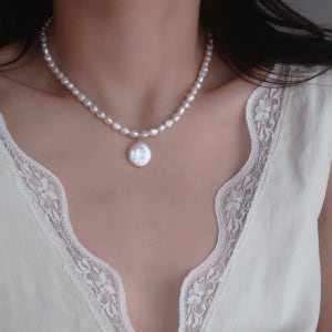 [925실버]바로크 펜던트 담수진주 목걸이, 펄바이준(pearl by june)