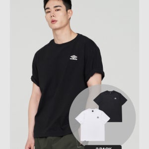 [엄브로] 2PACK 반팔 티셔츠 화이트 블랙(UQ111CRS20) UQ111CRS20_WHBK