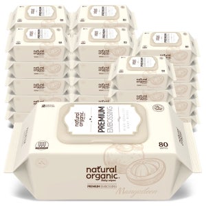 네츄럴오가닉 아기물티슈 프리미엄 엠보싱 스마트캡형80매[30팩]