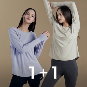 레이어드티 무브 라이트 티셔츠 요가복상의 면티셔츠 1+1