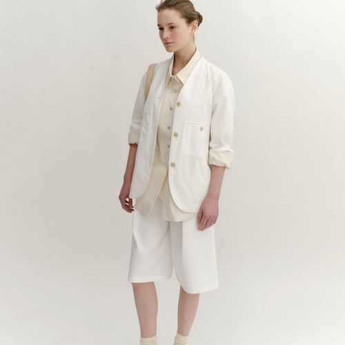 [킨더살몬] Leda Collarless Jacket Off-White