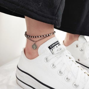 실버925 유니크 포인트 코인 두줄발찌, 리제