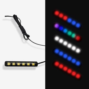 SB 오토바이 12V용 6구 싸이키 LED 스트로브 RGB 교차 동시 모듈내장형