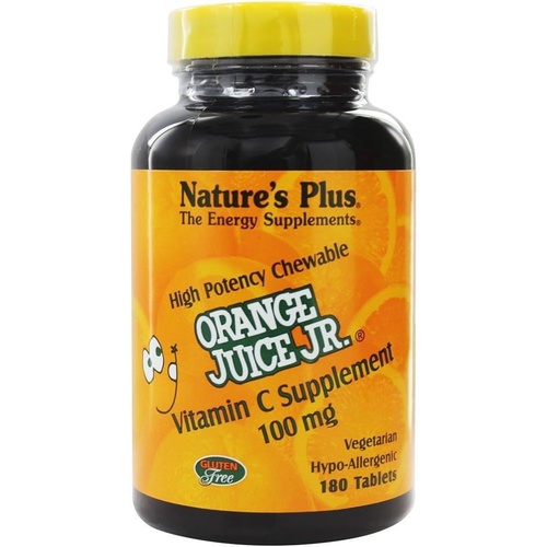 Natures Plus Orange Juice <b>Jr</b> Vitamin <b>C</b> Supplement <b>100mg</b> 180Tablets