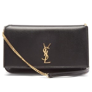 생로랑 모노그램 폰 홀더 체인 숄더백 블랙 금장 635095 0U40J 1000 앤티크 골드 YSL 레더 폰홀더 72153063