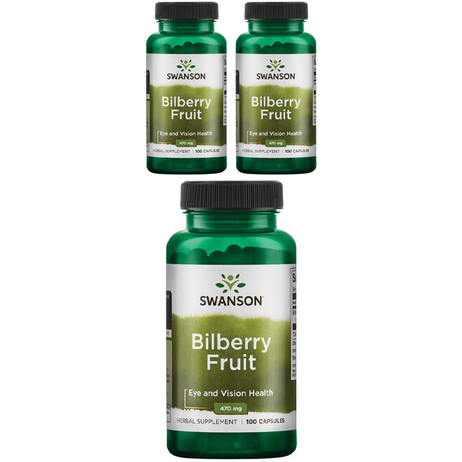 <b>스완슨</b> 빌베리 프루트 470mg 캡슐  3개  100정