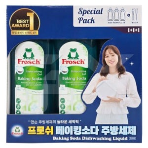 프로쉬 베이킹소다 주방세제 1L x3개 + 펌프2개