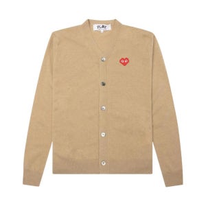 꼼데가르송 P1N084 스페이스 인베이더 하트와펜 V넥 가디건카멜 AZ N084 051 3