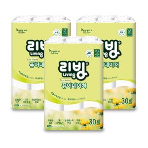 리빙 (현대홈쇼핑)삼정펄프 리빙 퓨어네이쳐 25M 30롤x3팩