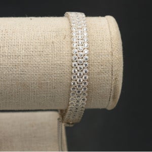 (실버 925) [로렛트-3줄] 큐빅 테니스 은 팔찌, 💜비비루시💜