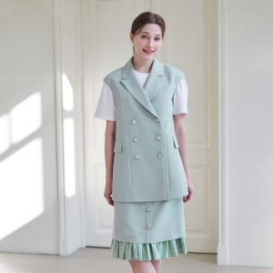 엘바이엘 민트 핀턱 정장 베스트, Lee yu jung (엘바이엘)