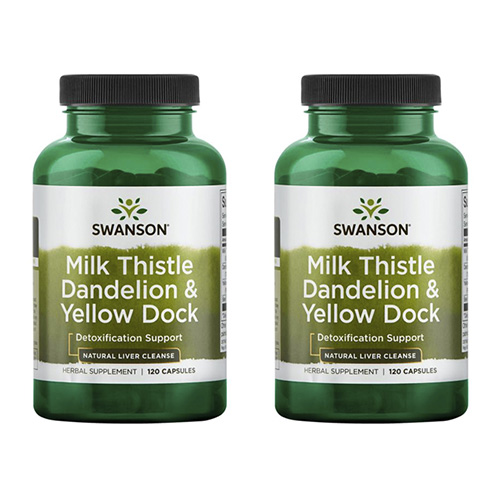 스완슨 <b>밀크 씨슬 단델리온</b> &amp; 옐로우 독 캡슐  120정  2개