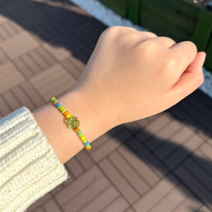 소아암 백혈병 기부 후원 팔찌 네잎클로버 비즈 매듭팔찌, 이즈맹