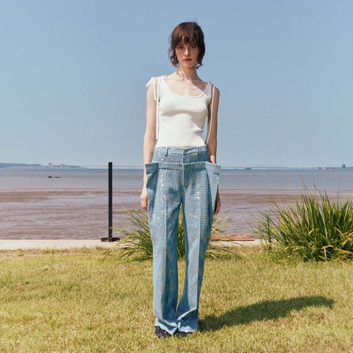 [르수기아뜰리에] Layered ribbed knit top (White)