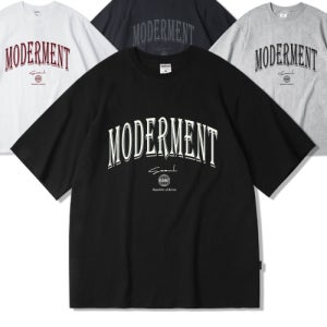 [모더먼트] 아치로고 오버사이즈 반팔 티셔츠 [블랙] M24T11bl