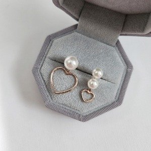 14k/18k 하트 스왈 진주 귀걸이