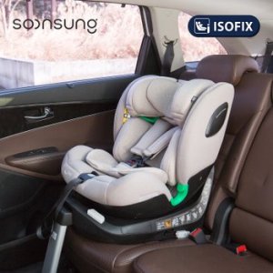 순성 우노 에어 올인원 아이사이즈 회전형 카시트 ISOFIX 코랄핑크 / 선쉐이드