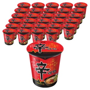 농심 신라면 소컵 65g 60개입 대용량 컵라면 사발면 작은컵 소형 용기라면  매콤한국물 쫄깃한면발 원조매운맛 신선한버섯건더기 원조얼큰함 간편한조리법