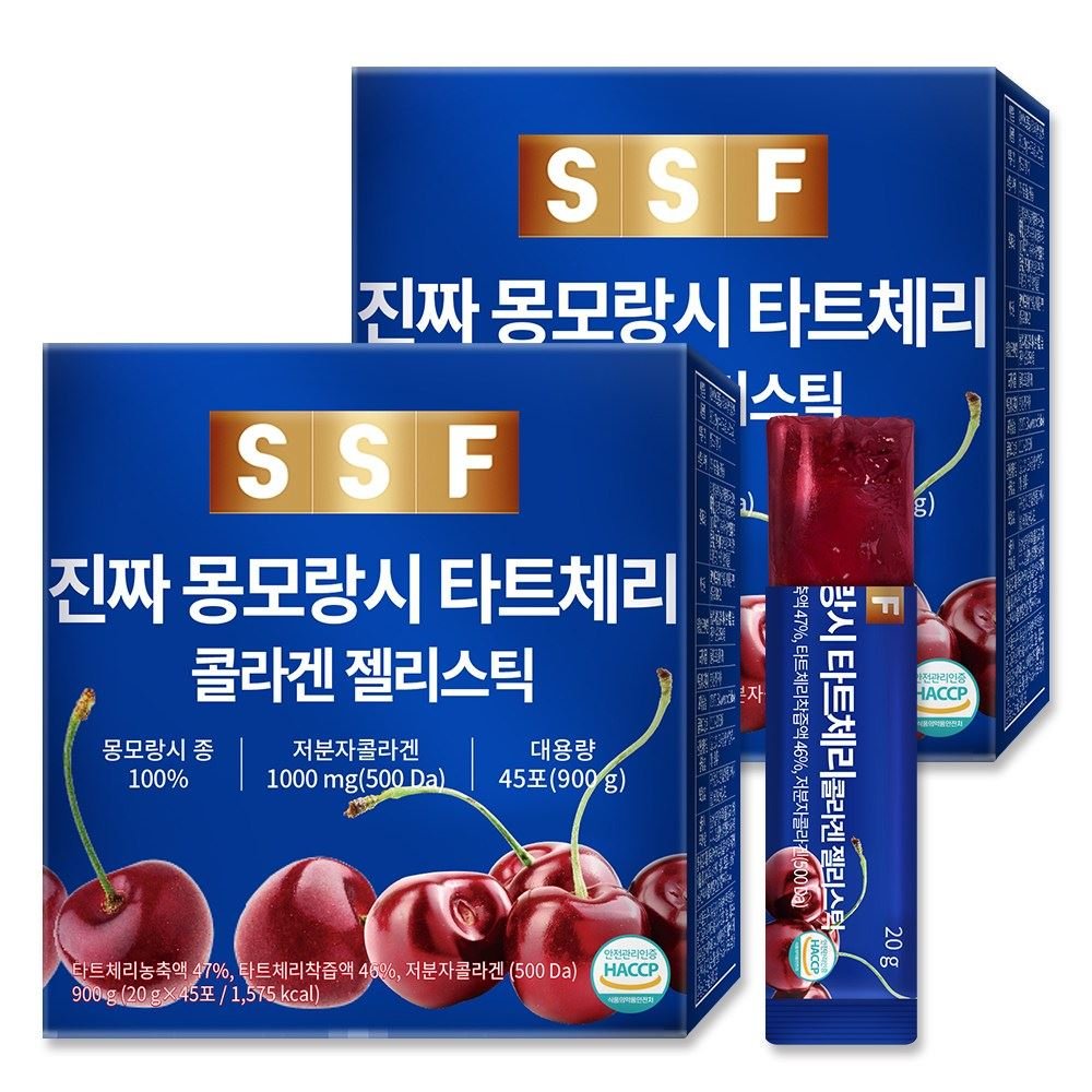 순수식품 진짜 <b>몽모랑시 타트체리 콜라겐 젤리스틱</b>  900g  2개