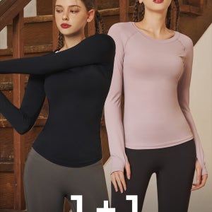 에어 레깅스 필라테스상의긴팔 퍼펙션 롱슬리브 필라테스긴팔상의 1+1