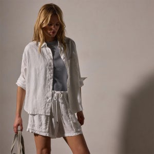 제임스펄스 린넨 오버사이즈 셔츠 화이트 Linen Oversized Shirt White WKO3970 WHITE