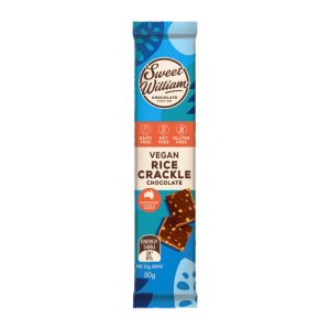 호주 스위트 윌리엄 비건 라이스 크래클 초코바 50g Sweet William Vegan Rice Crackle Chocolate Bar  1개