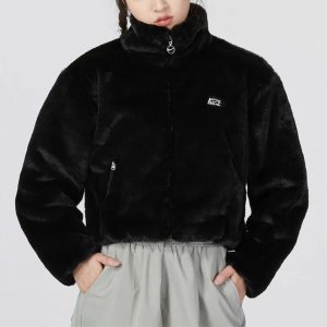 나이키 스우시 후리스 인조 퍼 뽀글이 크롭 집업 재킷 블랙 DV5140010 DV5140 010