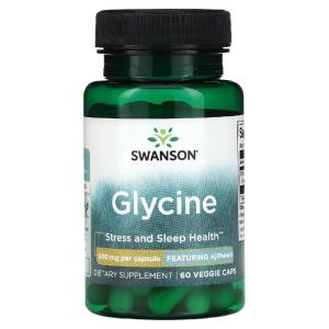 Swanson 글리신 글라이신 <b>Glycine 500mg</b> 60 베지캡슐