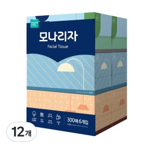 모나리자 천연펄프 미용티슈 2겹  300개입  12개