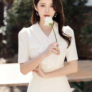 [여름격식룩/베스트]베이델 자가드 타이 세트 플레어 원피스[단독특가]