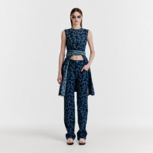 잉크 [환승연애 이나연 착용] Yissy Jacquard Denim Pants - Navy