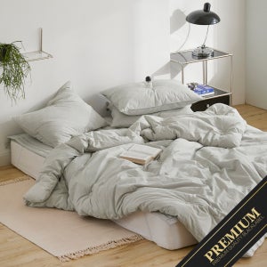 로라 그레이 고밀도 60수 순면100% 차렵 원클릭 풀세트 (SS)(Q)