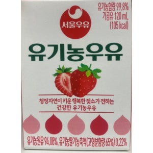 서울우유 유기농우유 딸기  120ml  32개