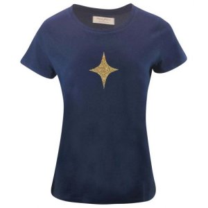 Designing Hollywood X Madison Maison Cotton Star Lady T Shirt - Navy